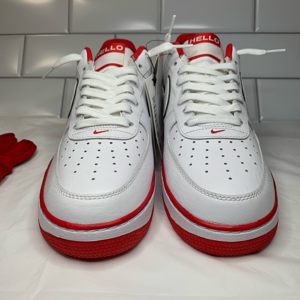 Nike Air Force 1 Size 9 '07 LX Hello "White/Red/Black" Men's Sample Shoes